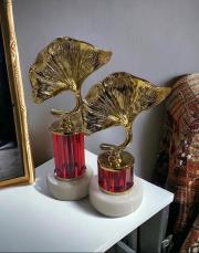 2 li cam gold ayak mantar obje kırmızı