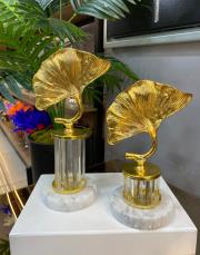 2 li cam gold ayak mantar obje altın