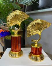 2 li cam gold ayak mantar obje turuncu