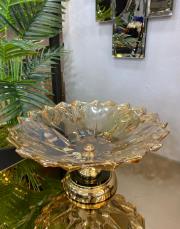 bronz gold derin sunum tabağı bronz