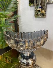 ayaklı cam gondol gümüş