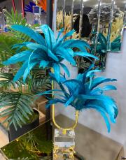 2 katlı kristal gold ayak doğal tüy yeşil