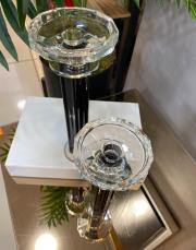 kristal şamdan mumluk 2´li siyah 2