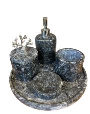 5´li mermer banyo seti füme