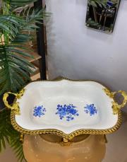 oval derin ayaklı servis tabağı gold 2