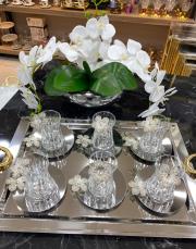 papatya çay seti gümüş