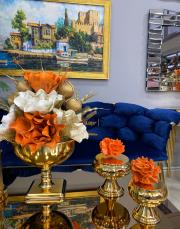 ayaklı çiçek 3 lü kombin gold