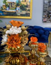 at saksı ve 2 li mercan şekerlik gold