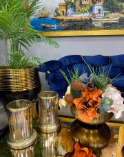 ufo saksı ve 2 li mumluk eskitme