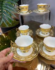 queen vıctorıa 6 lı altın fincan takımı altın