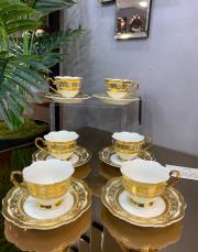 queen vıctorıa 6 lı altın fincan takımı altın 3
