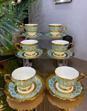 6 lı hadley luxury turkuaz  fincan takımı  2