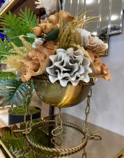 zincir saksı çiçek arajmanı eskitme 2