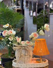 rattan çiçekli kombin turuncu