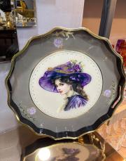 lavanta kız yuvarlak tepsi mor