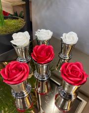 gül kovası 6 lı gümüş