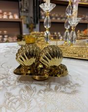 gold midye model porselen tuzluk seti gold