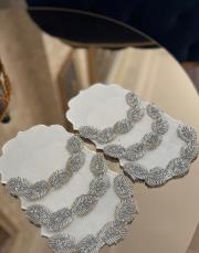 sunum peçetesi  6 lı yaprak model gümüş