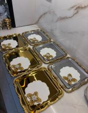 papatya incili  6 lı kokteyl peçete gold