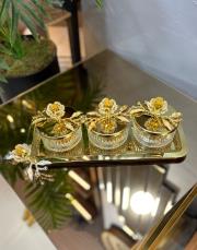 kristal tepsili sunumluk nil gold