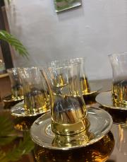 heybeli  titanyum gold çay seti gold 2