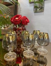 titanyum  kahve yanı su bardağı seti 180 cc gold