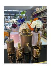 gold japon gül mika klozet seti 5 parça kahve