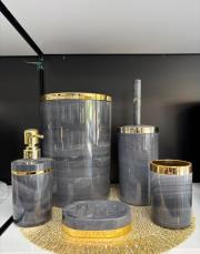 mika 5 li banyo seti gold şerit gri