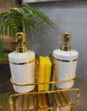 mutfak sıvı sabunluk seti beyaz