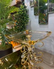 kare  lüks cam sunumluk altın 2