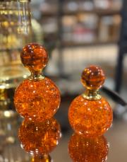 2 li çatlak  parfüm şişesi turuncu