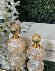 2 li çatlak  parfüm şişesi amber