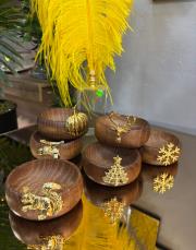 ahşap 6 lı çerezlik kase 10 cm  2