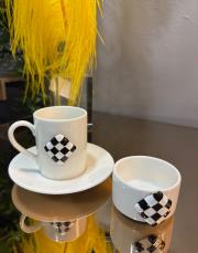 tekli fincan ve lokumluk tekli siyah