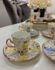 el boyaması gül fincan takımı  2