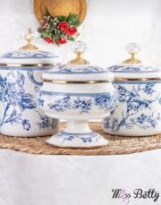 emaye 3 lü set blue life mavi