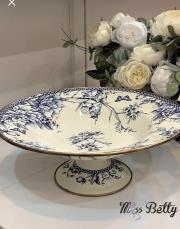 emaye ayaklı meyvelik 30cm blue life mavi