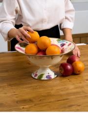 emaye ayaklı meyvelik 30cm rose deluxe 