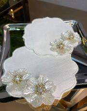 6 lı papatya peçete beyaz